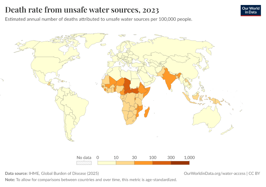 A thumbnail of the "Death rate from unsafe water sources" chart