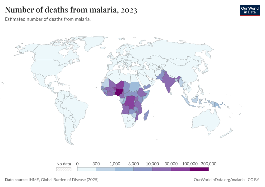 A thumbnail of the "Number of deaths from malaria" chart